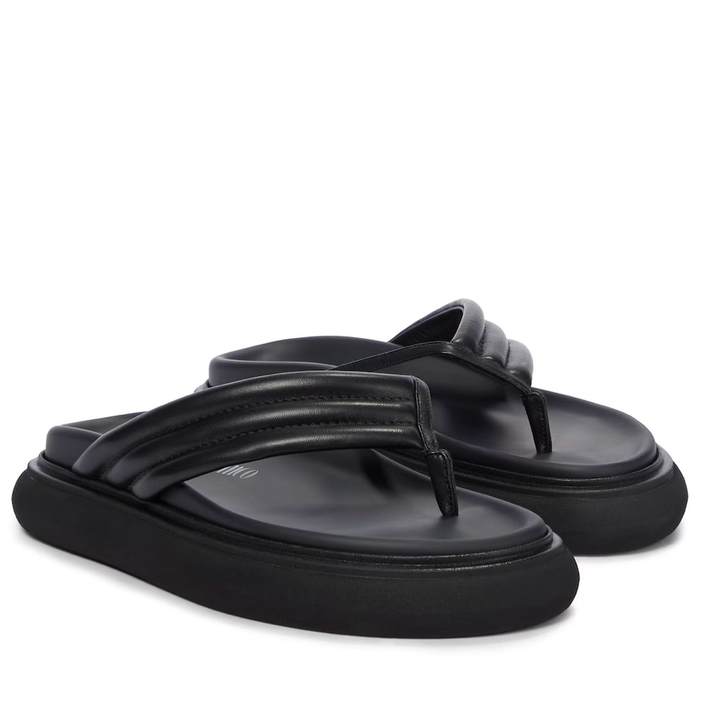 The Attico Alton padded leather slip-on sandals. 🖤